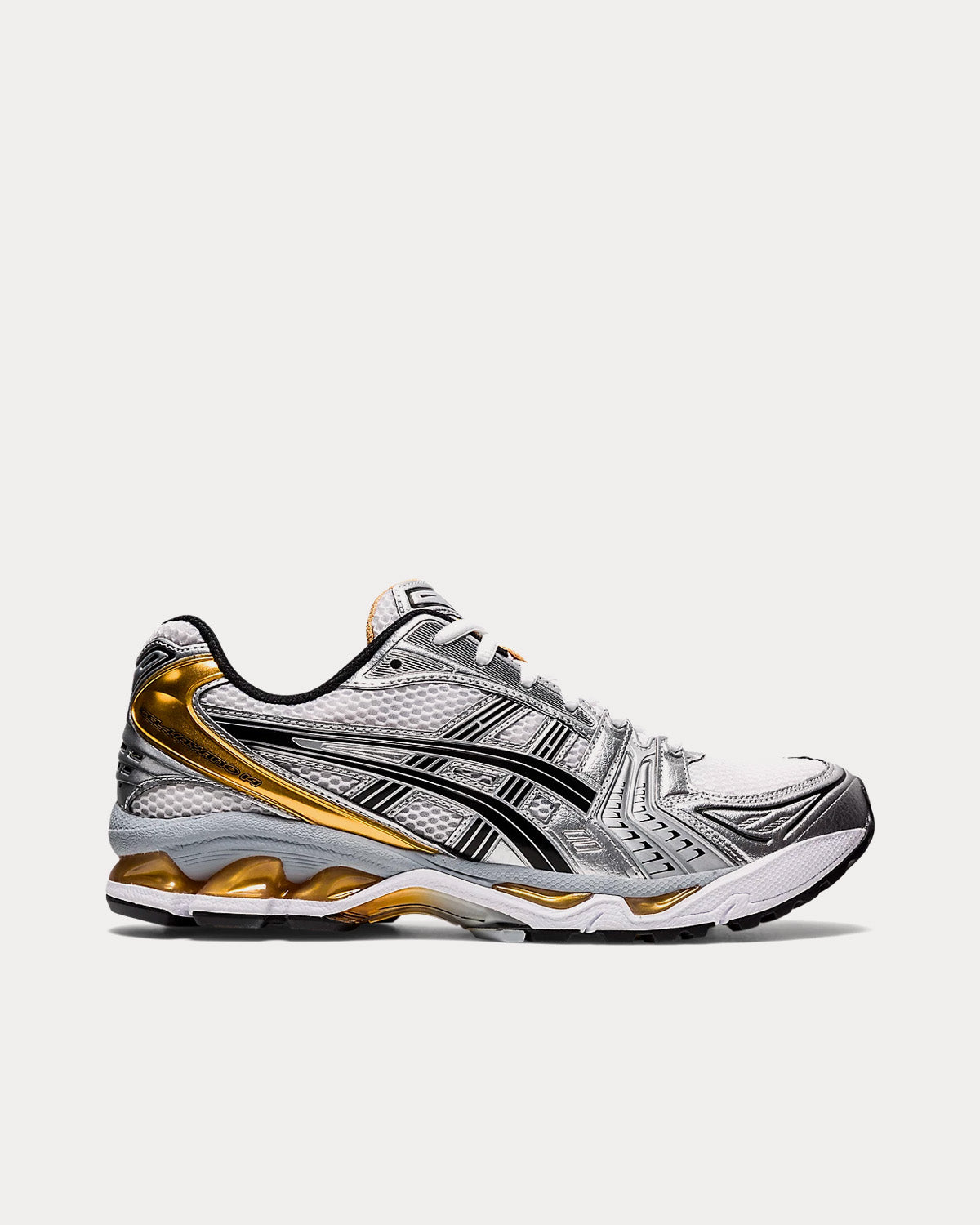 Asics - GEL-KAYANO 14 White / Pure Gold Running Shoes