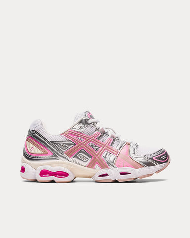 Asics Gel-Nimbus 9 White / Pure Silver / Pink Low Top Sneakers