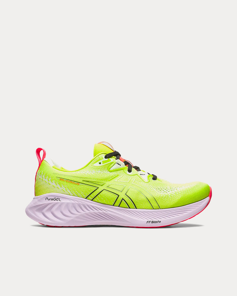 Asics lime green running hot sale shoes