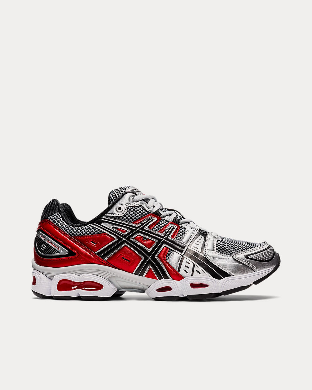 Asics GEL-NIMBUS 9 Pure Silver / Classic Red Running Shoes - 1