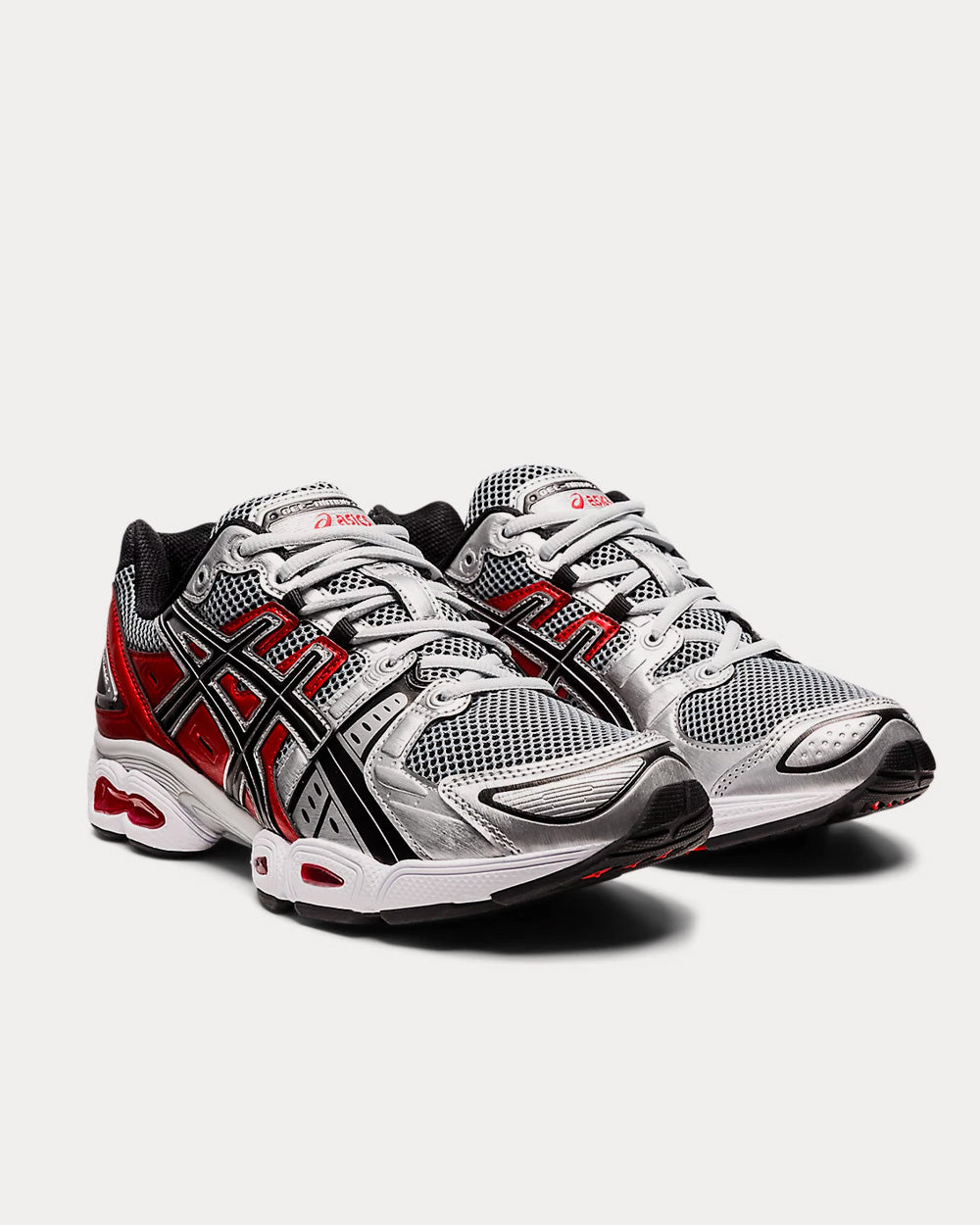 Asics GEL-NIMBUS 9 Pure Silver / Classic Red Running Shoes - 3