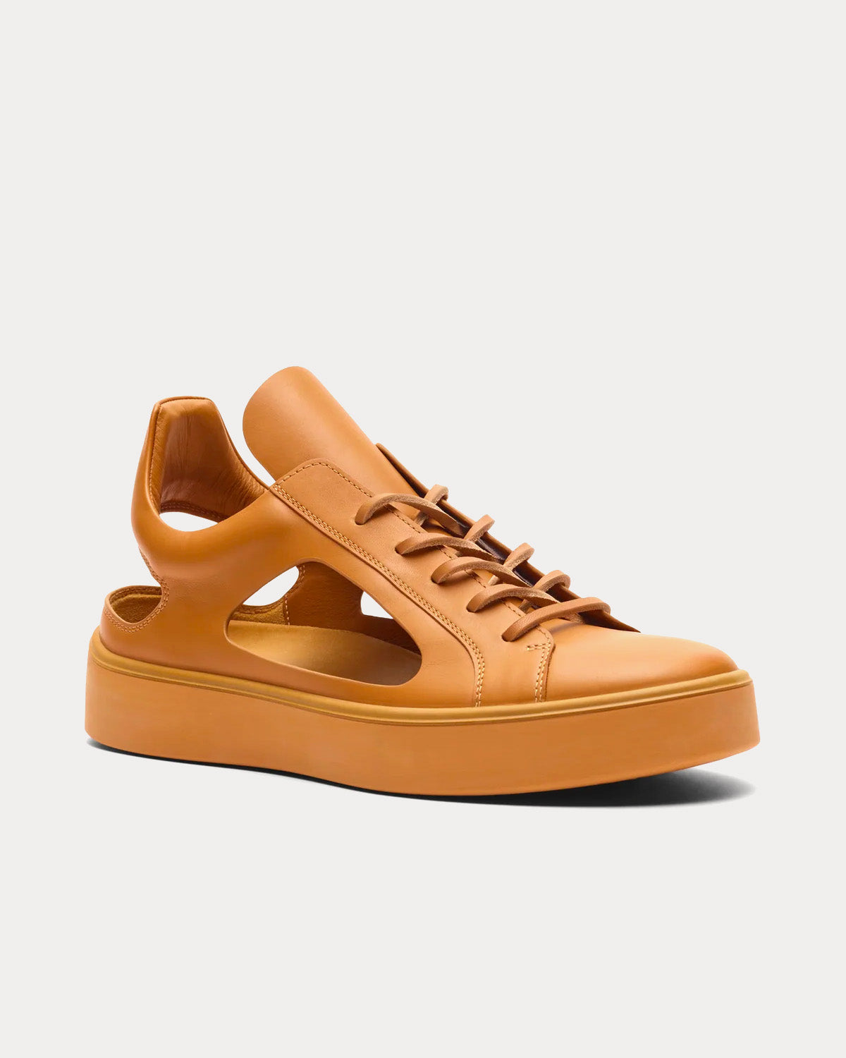 At.Kollektive Kostas Murkudis Cut Out Tan Low Top Sneakers - 2