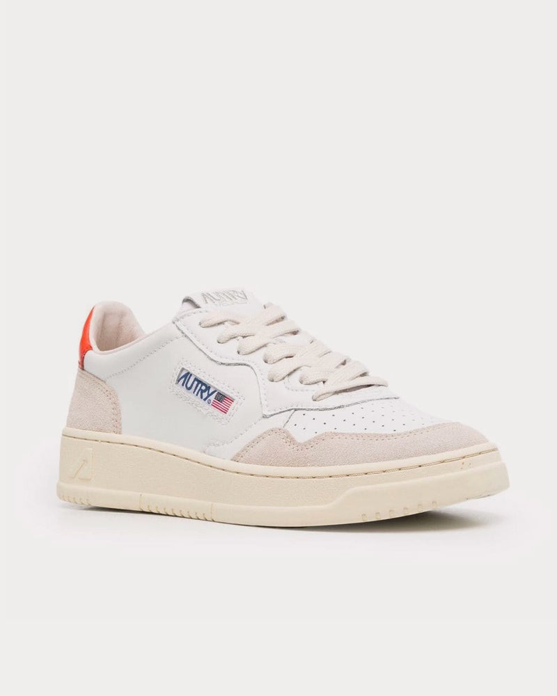 Autry Logo Patch White / Orange Low Top Sneakers - 2