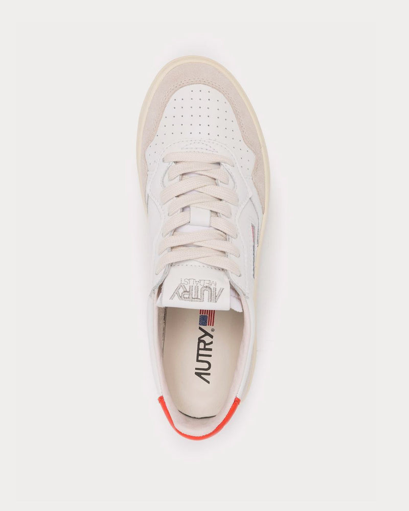 Autry Logo Patch White / Orange Low Top Sneakers - 3