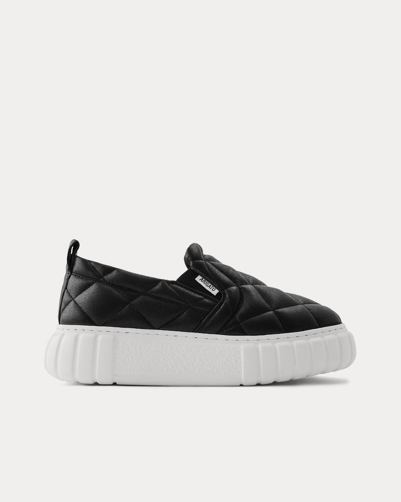 Black slip on quilted hot sale sneakers