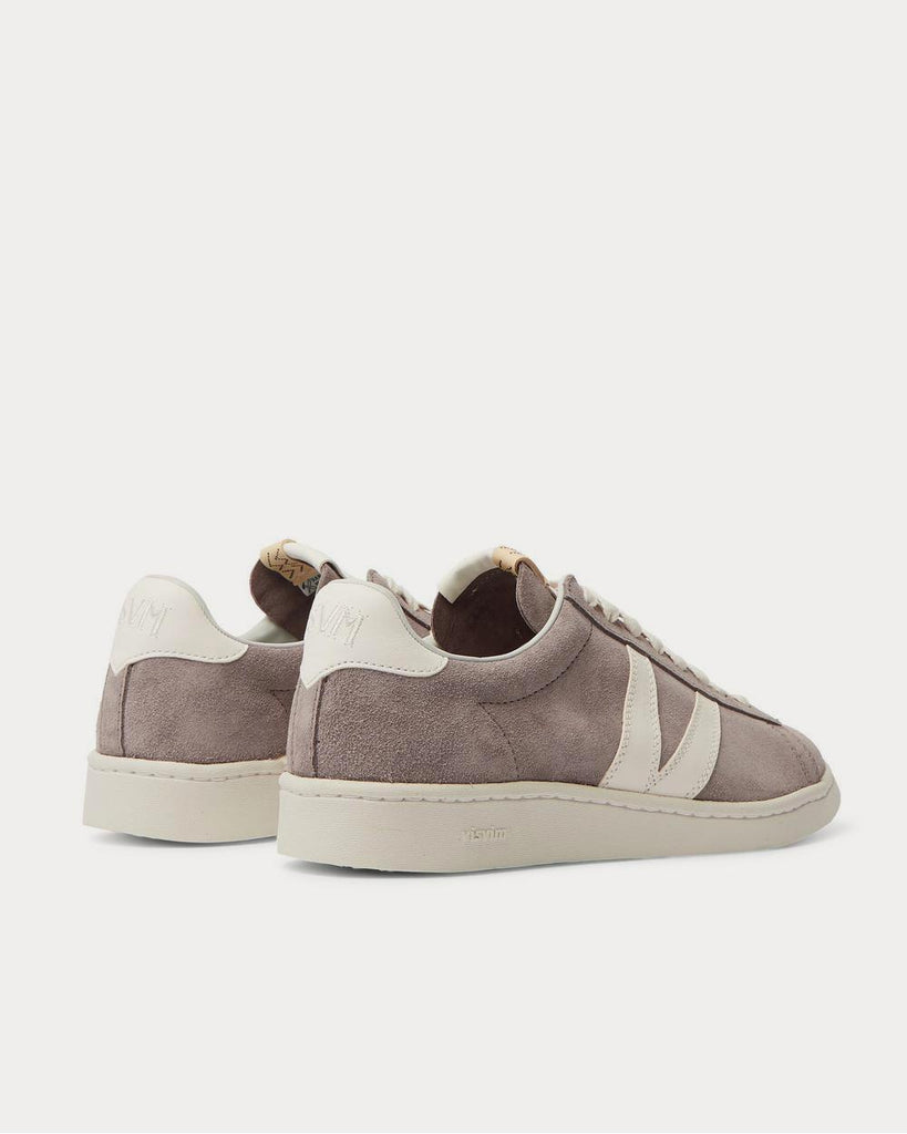 Visvim Corda-Folk Leather-Trimmed Suede Gray low top sneakers