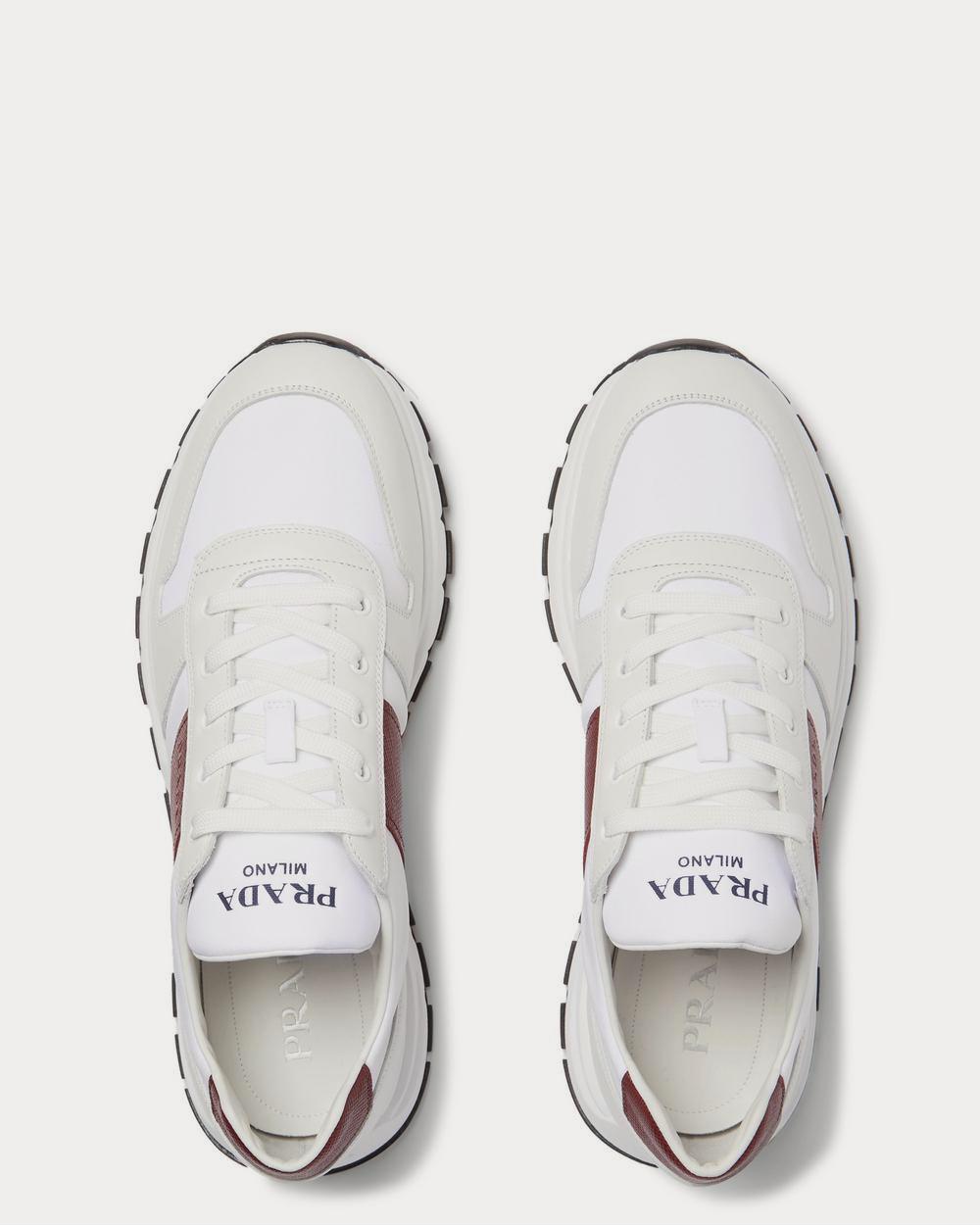 Prada Match Race Leather-Trimmed Nylon  White low top sneakers - 6