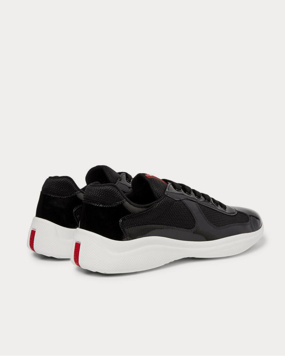 Prada America's Cup Patent-Leather and Mesh  Black low top sneakers - 4