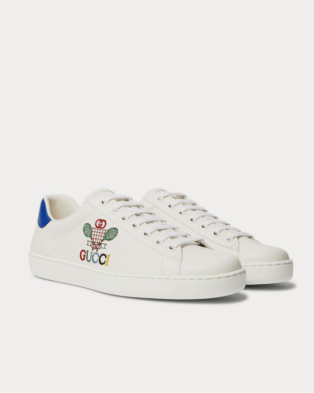 Gucci New Ace Logo-Embroidered Leather  White low top sneakers - 2