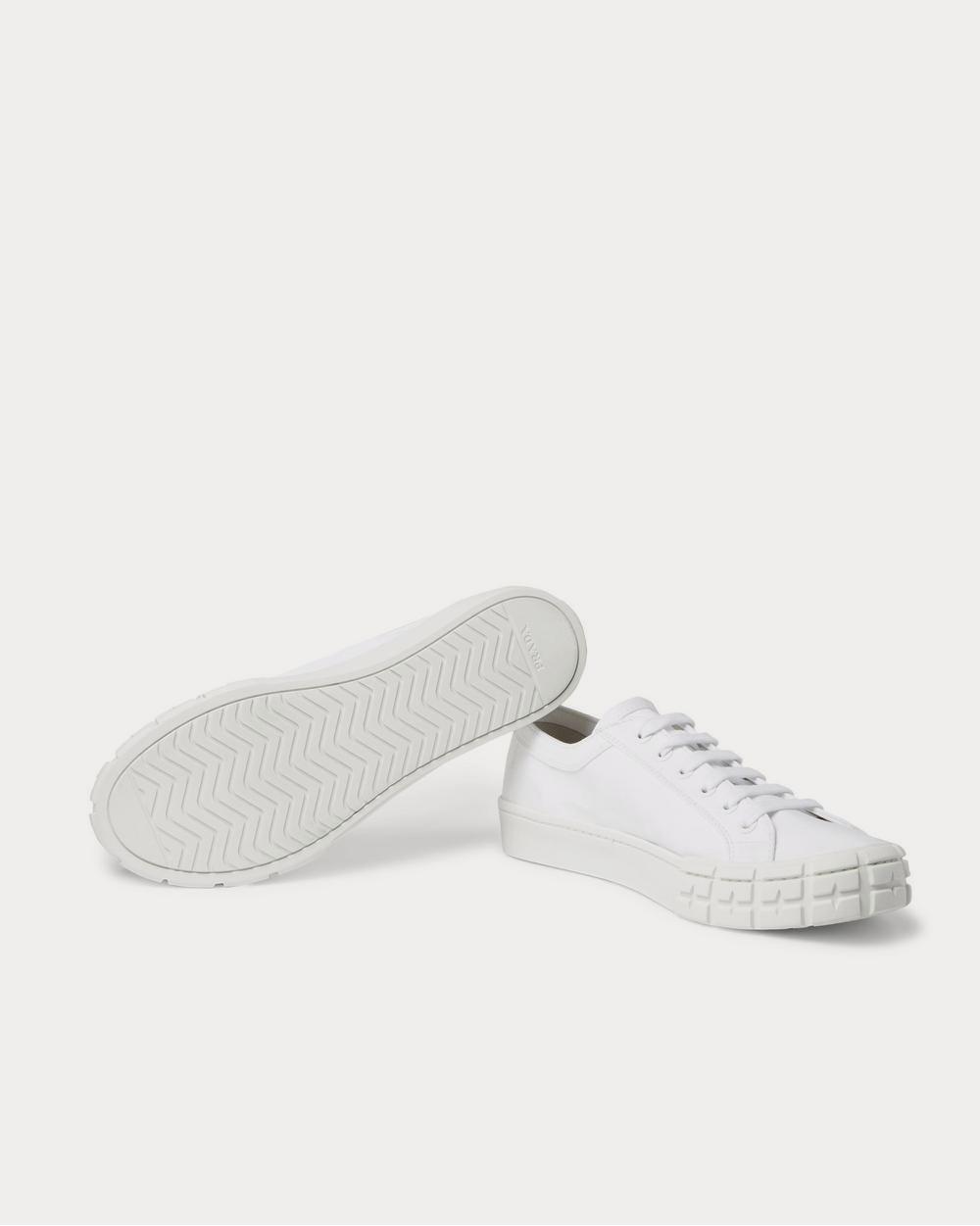 Prada Logo-Print Canvas  White low top sneakers - 3