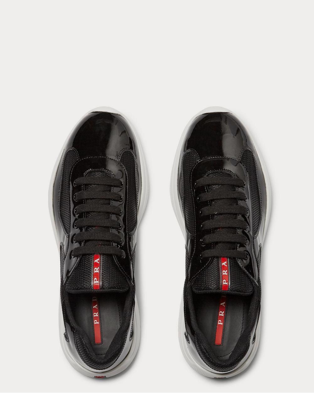 Prada America's Cup Patent-Leather and Mesh  Black low top sneakers - 6