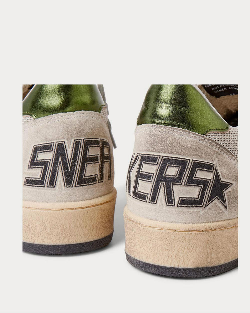 Golden Goose Ball Star Distressed Suede, Mesh and Leather  Silver low top sneakers - 5