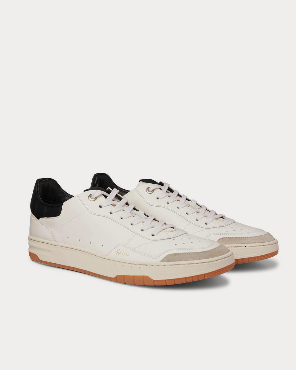 Dunhill Court Elite Suede-Trimmed Leather White low top sneakers ...