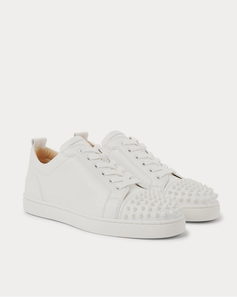 Christian Louboutin Louis Junior Spikes Cap-Toe Leather  White low top sneakers - 2