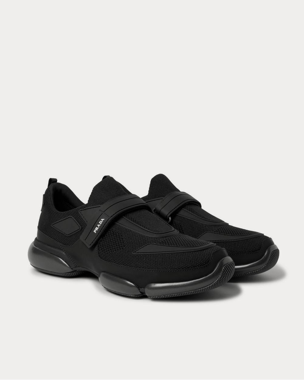 Prada Cloudbust Mesh, Rubber and Leather  Black low top sneakers - 2