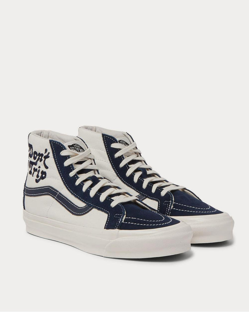 Vans X Free & Easy OG SK8-HI LX Leather-Trimmed Canvas and Suede Navy high top sneakers - 2