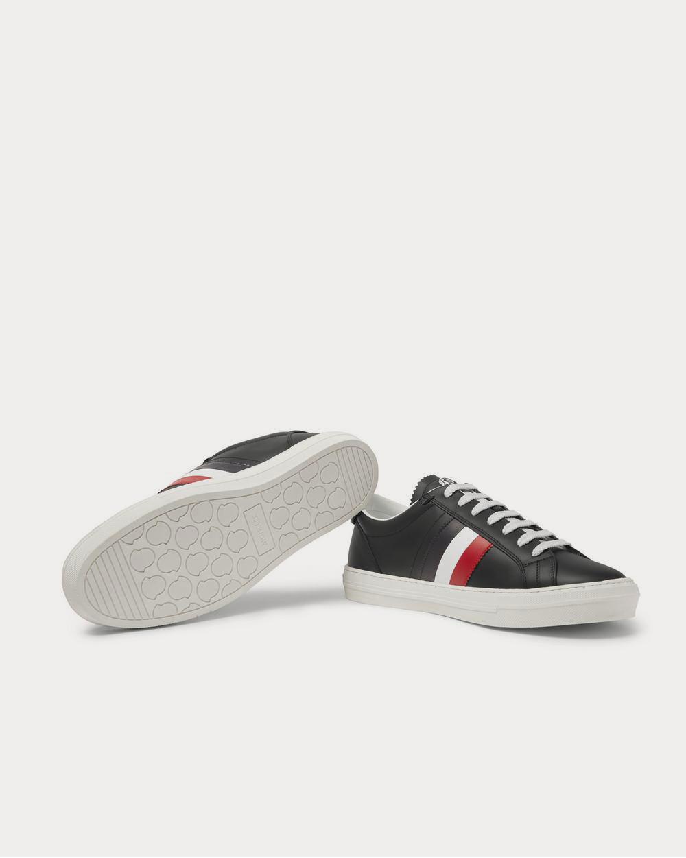 Moncler New Monaco Striped Leather  Black low top sneakers - 3