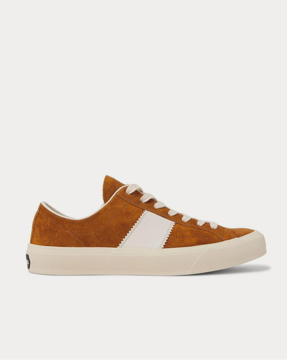 Tom Ford Cambridge Leather-Trimmed Suede  Brown low top sneakers - 1