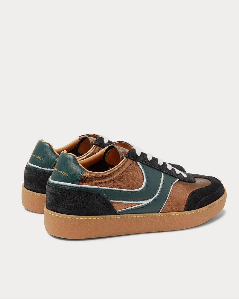 Dries Van Noten Panelled Suede and Leather  Brown low top sneakers - 3