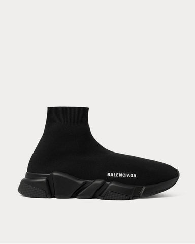 Balenciaga Speed Stretch-Knit Slip-On  Black high top sneakers