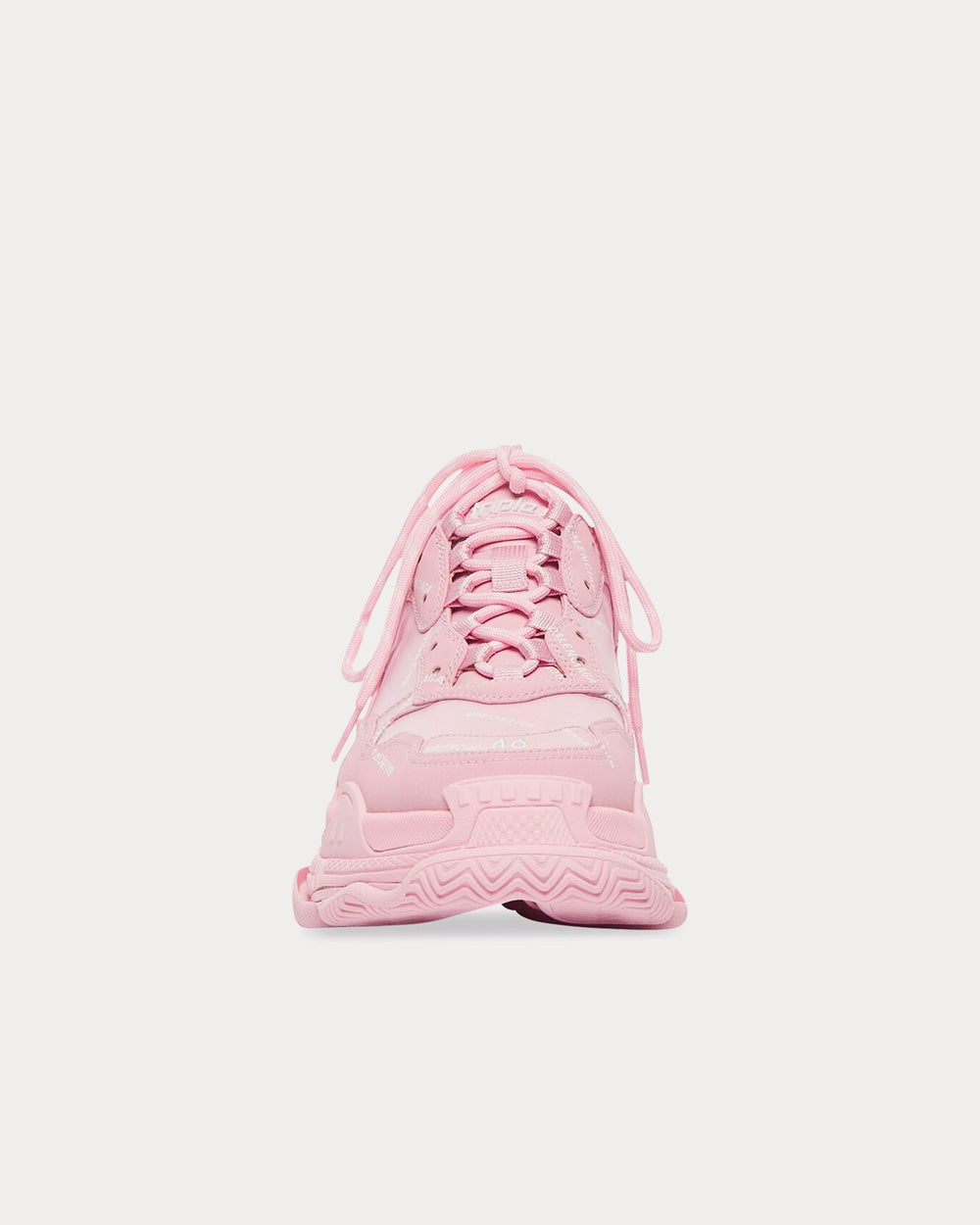 Balenciaga Triple S Allover Logo Double Foam & Mesh Pink / White Low Top Sneakers - 2