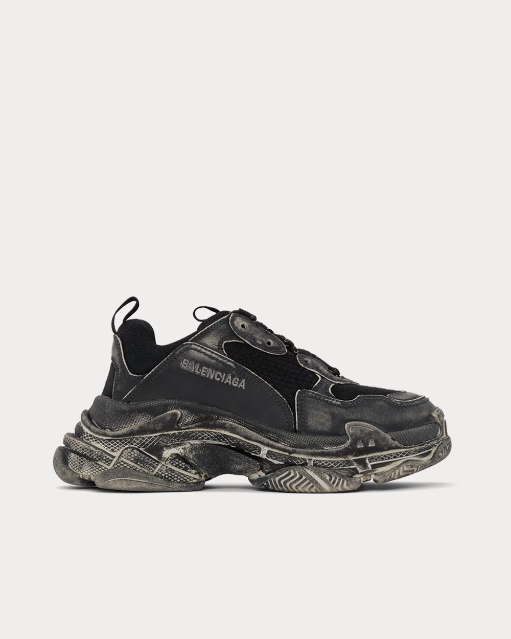 Balenciaga Triple S Faded Black Low Top Sneakers - 1