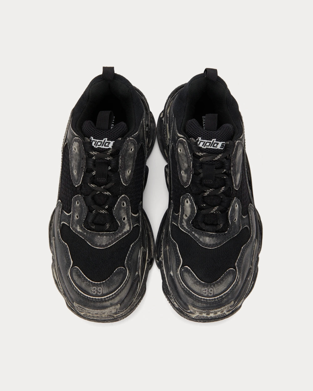 Balenciaga Triple S Faded Black Low Top Sneakers - 2