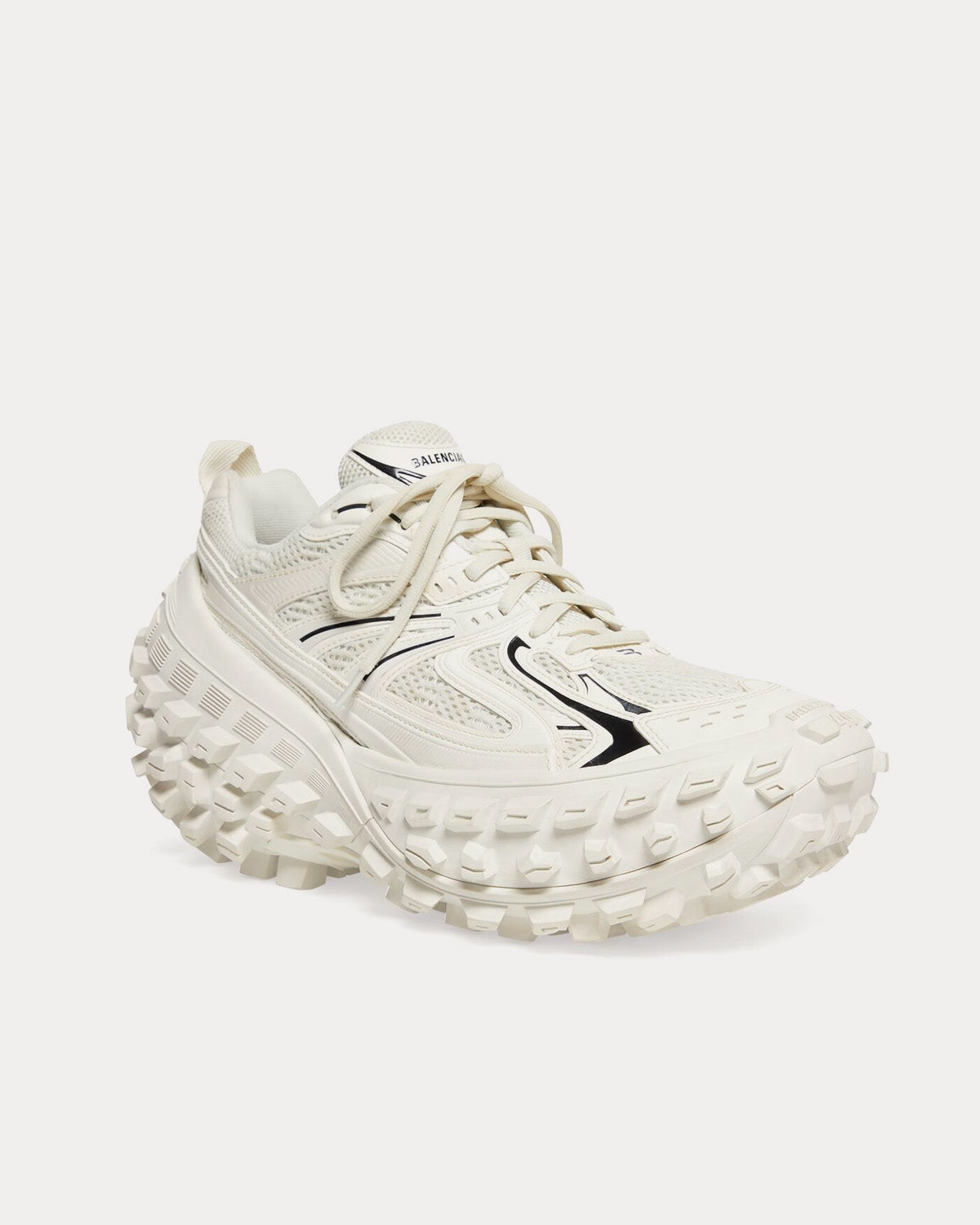 Balenciaga Bouncer Mesh & Nylon White Low Top Sneakers - 3