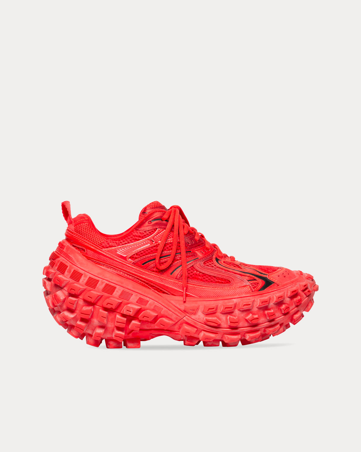 Balenciaga Bouncer Mesh & Nylon Red Low Top Sneakers - 1