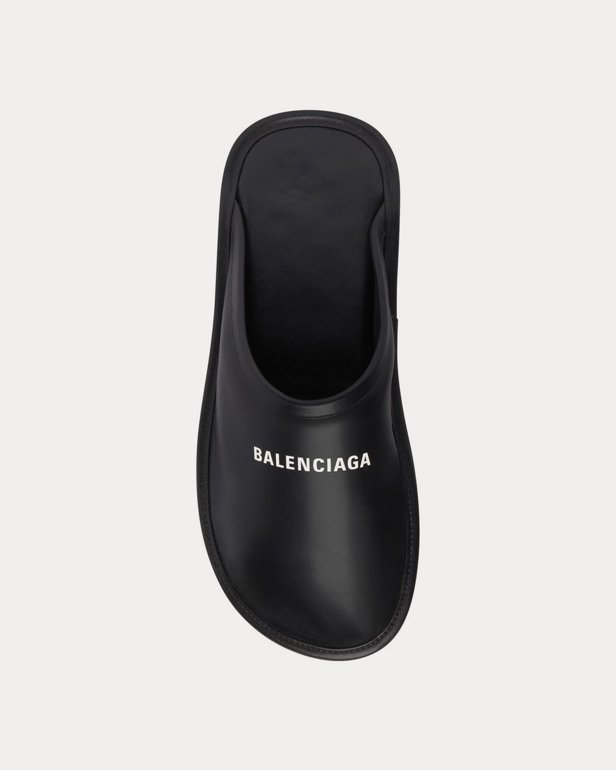 Balenciaga Home Slippers Smooth Calfskin Black Slip Ons - 2