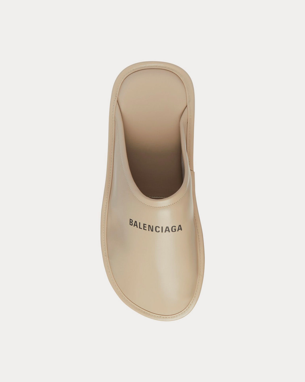 Balenciaga Home Slippers Smooth Calfskin Dark Beige Slip Ons - 2