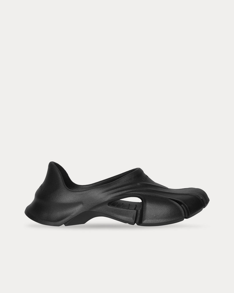 Balenciaga Mold Closed Rubber Black Slip Ons - Sneak in Peace