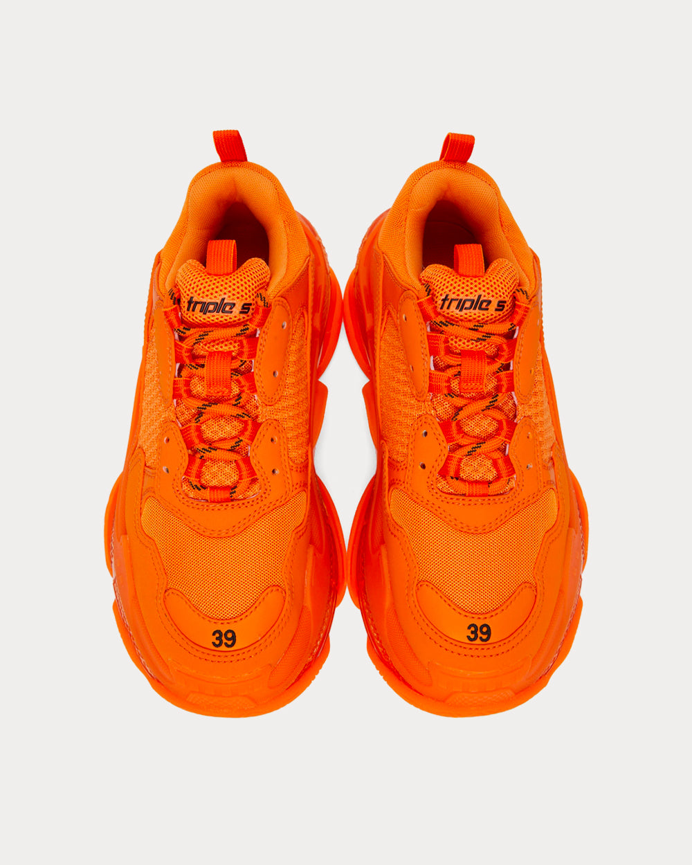 Balenciaga Triple S Clear Sole Orange Low Top Sneakers - 2