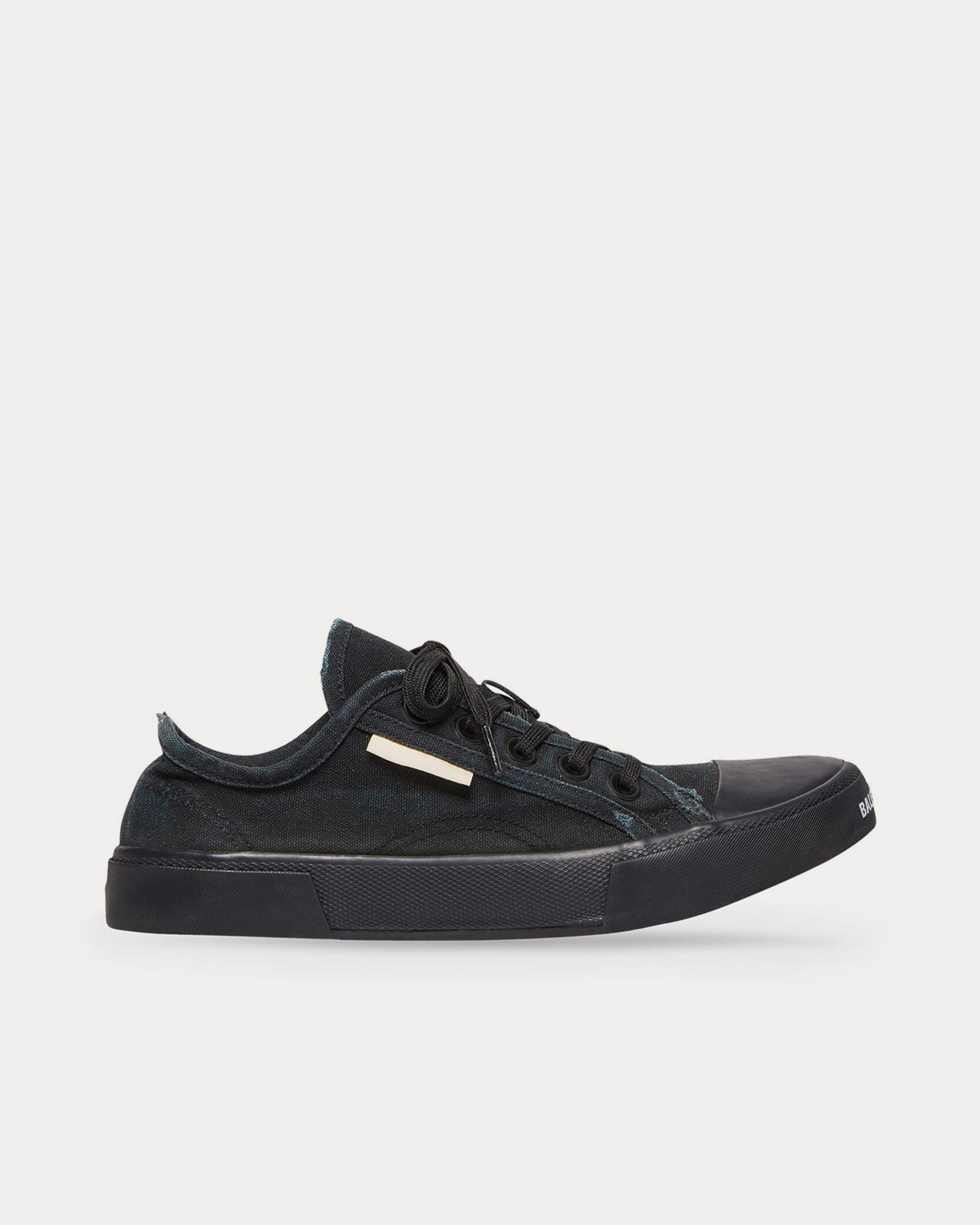 Balenciaga Paris Destroyed Cotton & Rubber Black Low Top Sneakers - 1