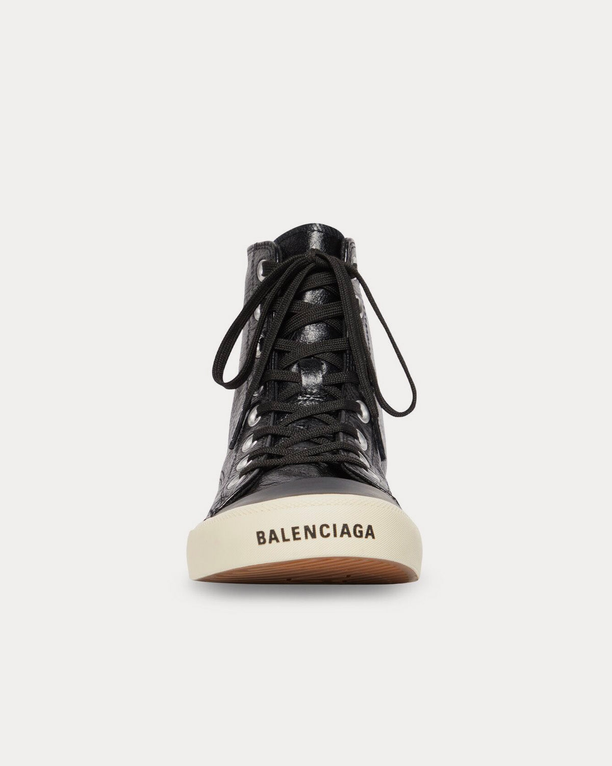 Balenciaga Paris Arena Lambskin & Rubber Black High Top Sneakers - 3