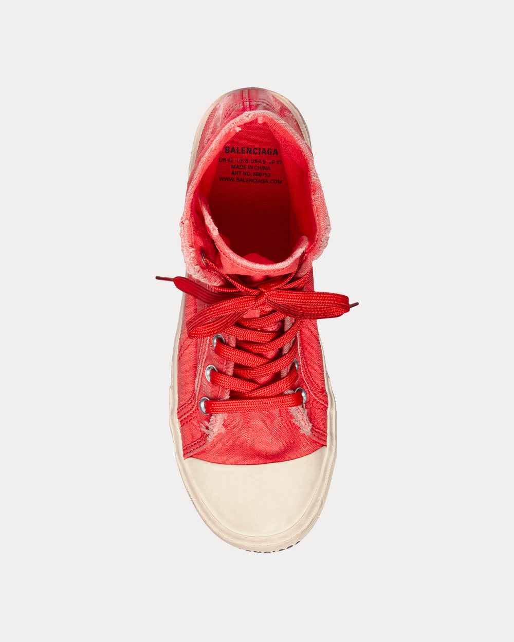 Balenciaga Paris Red High Top Sneakers - 2