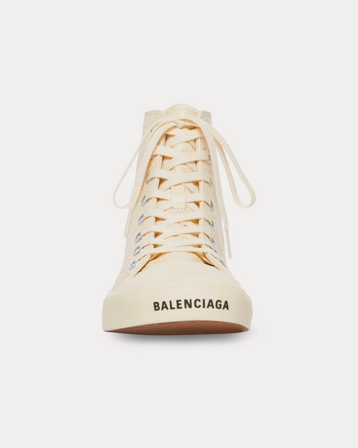 Balenciaga Paris Arena Lambskin & Rubber White High Top Sneakers - 3