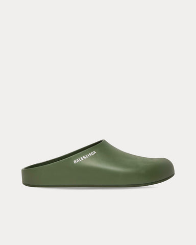 Balenciaga Pools Closed Rubber Dark Green Slides