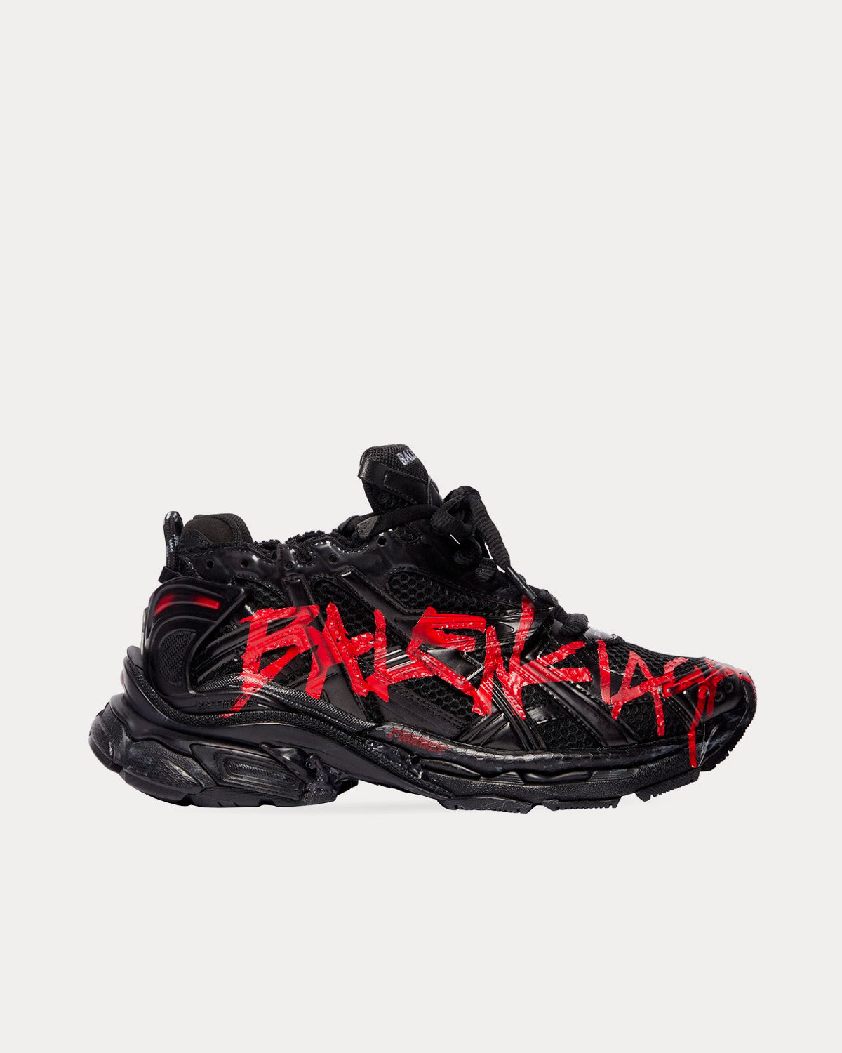 Balenciaga Runner Graffiti Mesh & Nylon Black / Red Low Top Sneakers - 1