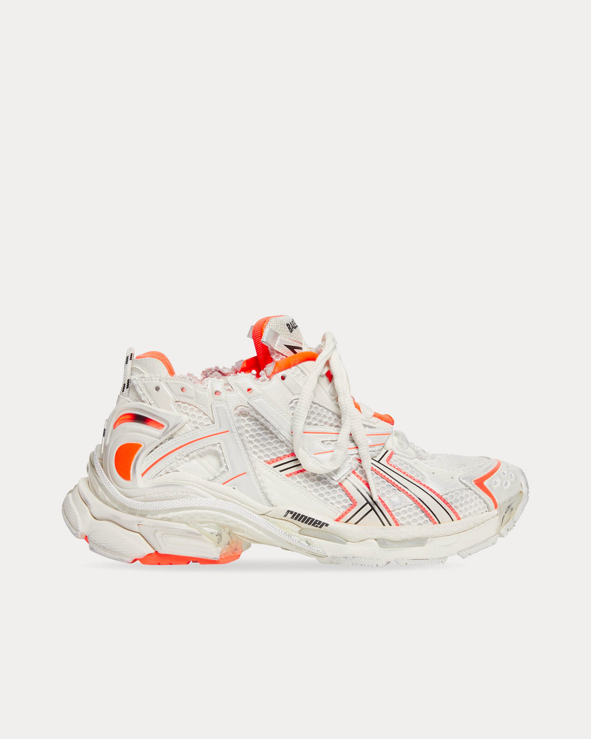 Balenciaga Runner Mesh & Nylon Neon Orange / Off-White Low Top Sneakers - 1