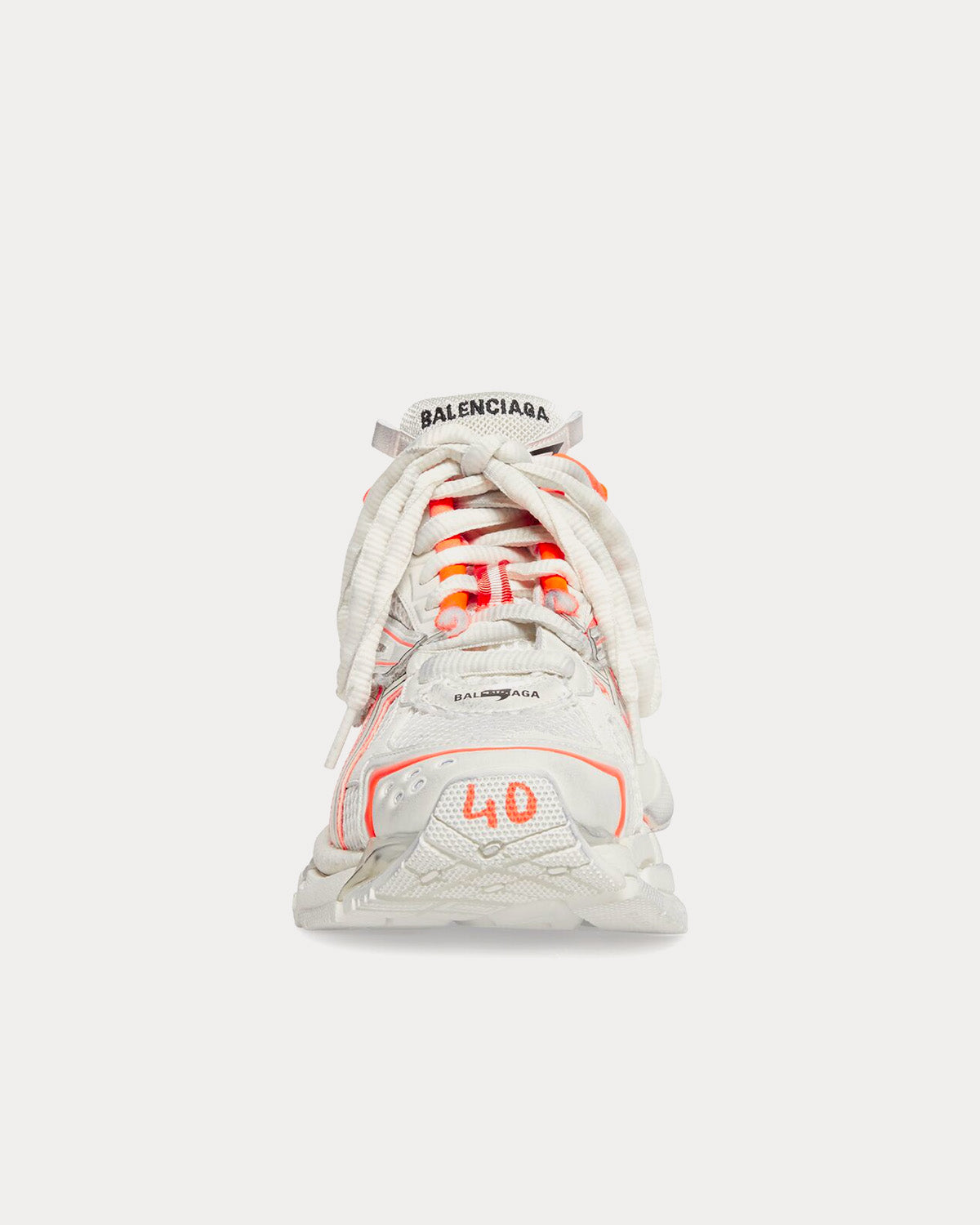 Balenciaga Runner Mesh & Nylon Neon Orange / Off-White Low Top Sneakers - 3