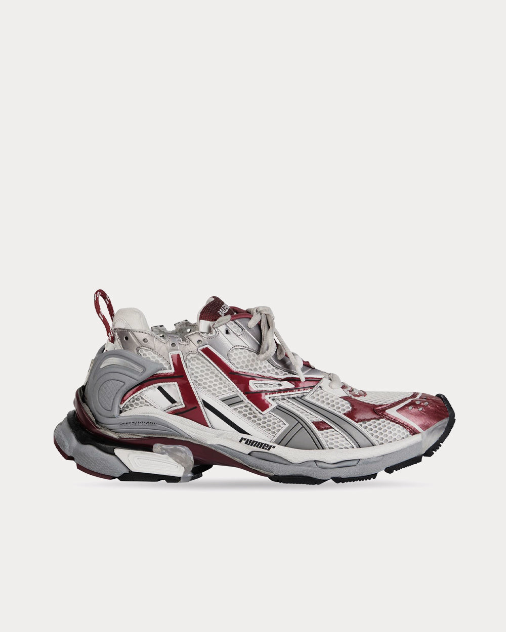 Balenciaga Runner Mesh & Nylon Burgundy Low Top Sneakers - 1