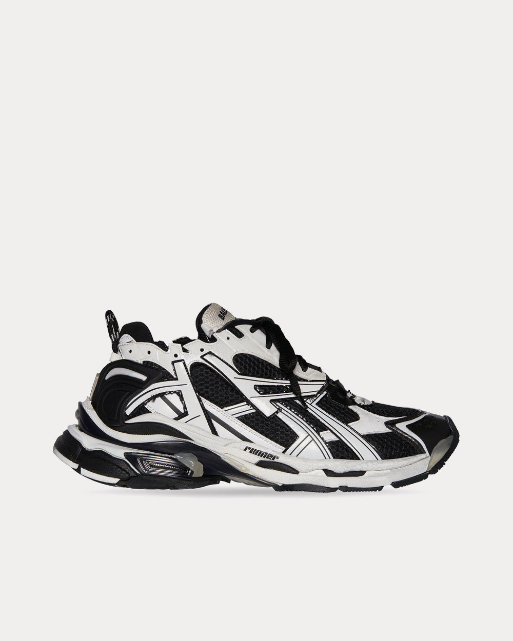 Balenciaga Runner Mesh & Nylon Black / White Low Top Sneakers - 1