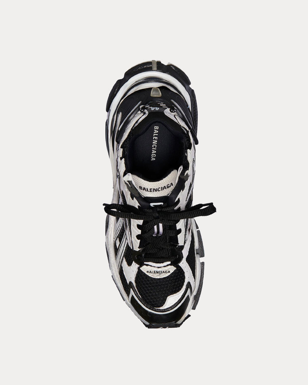 Balenciaga Runner Mesh & Nylon Black / White Low Top Sneakers - 2