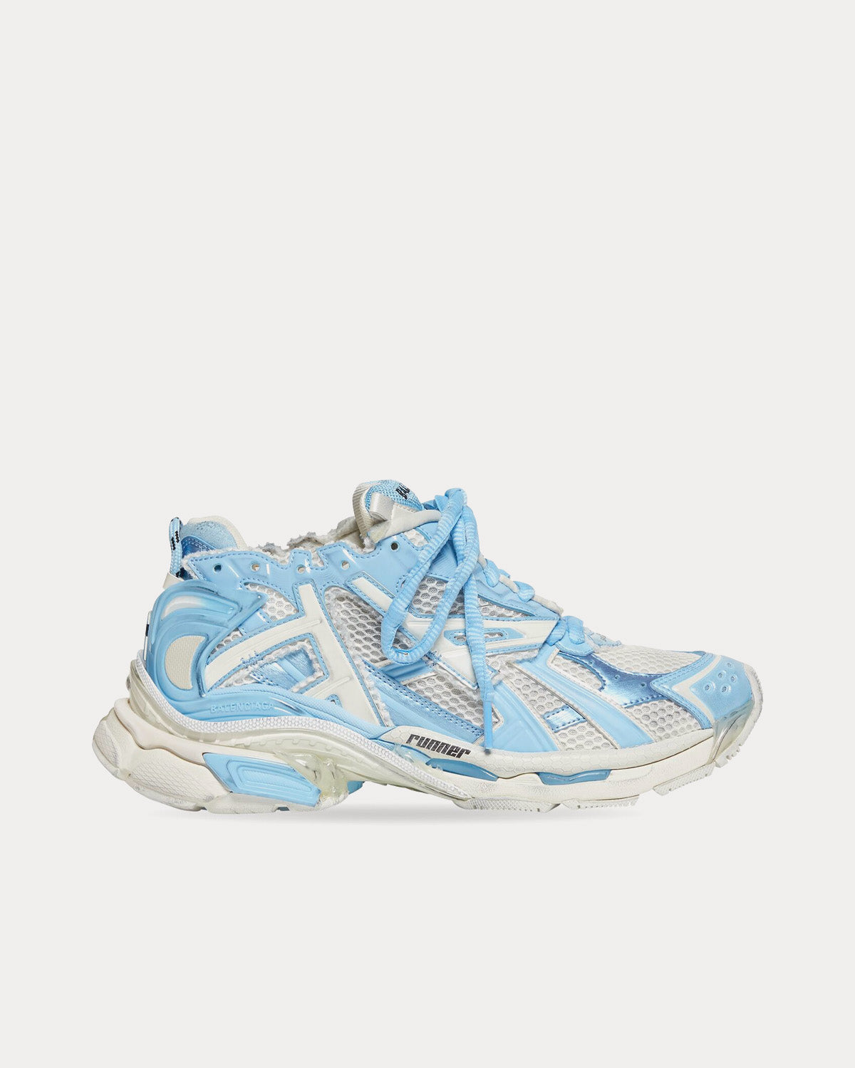 Balenciaga Runner Mesh & Nylon Light Blue / Off-White Low Top Sneakers - 1