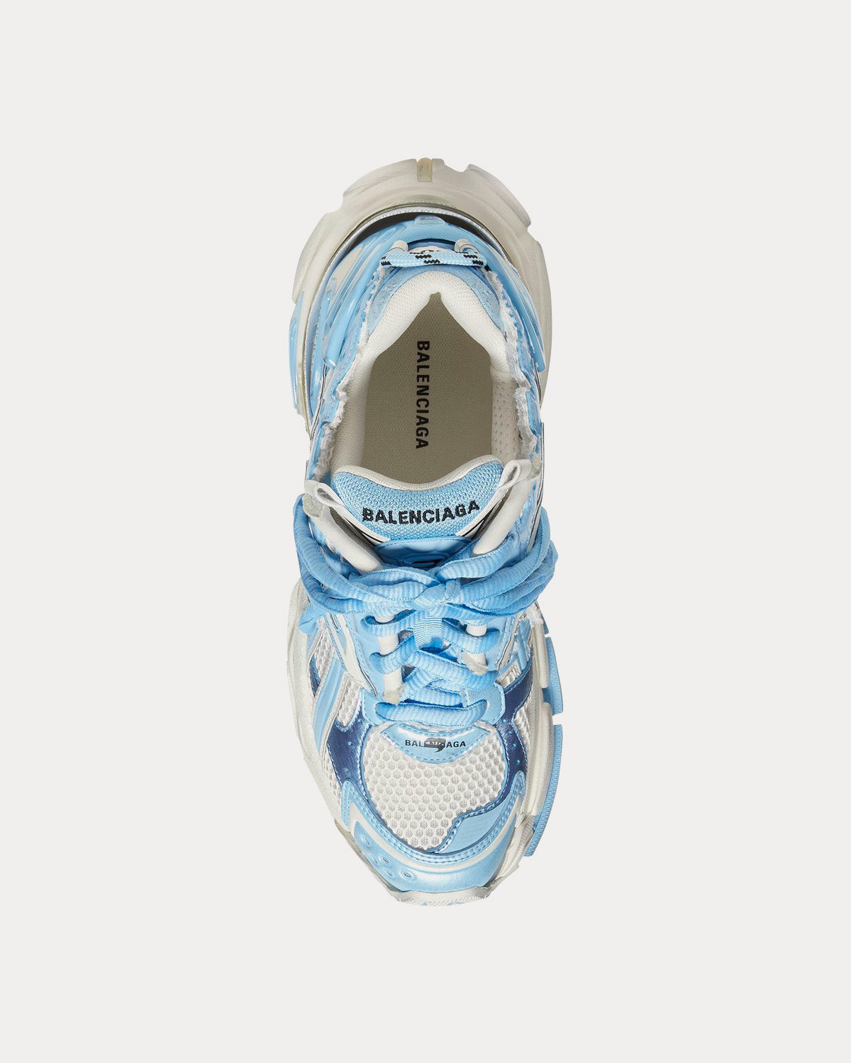 Balenciaga Runner Mesh & Nylon Light Blue / Off-White Low Top Sneakers - 2