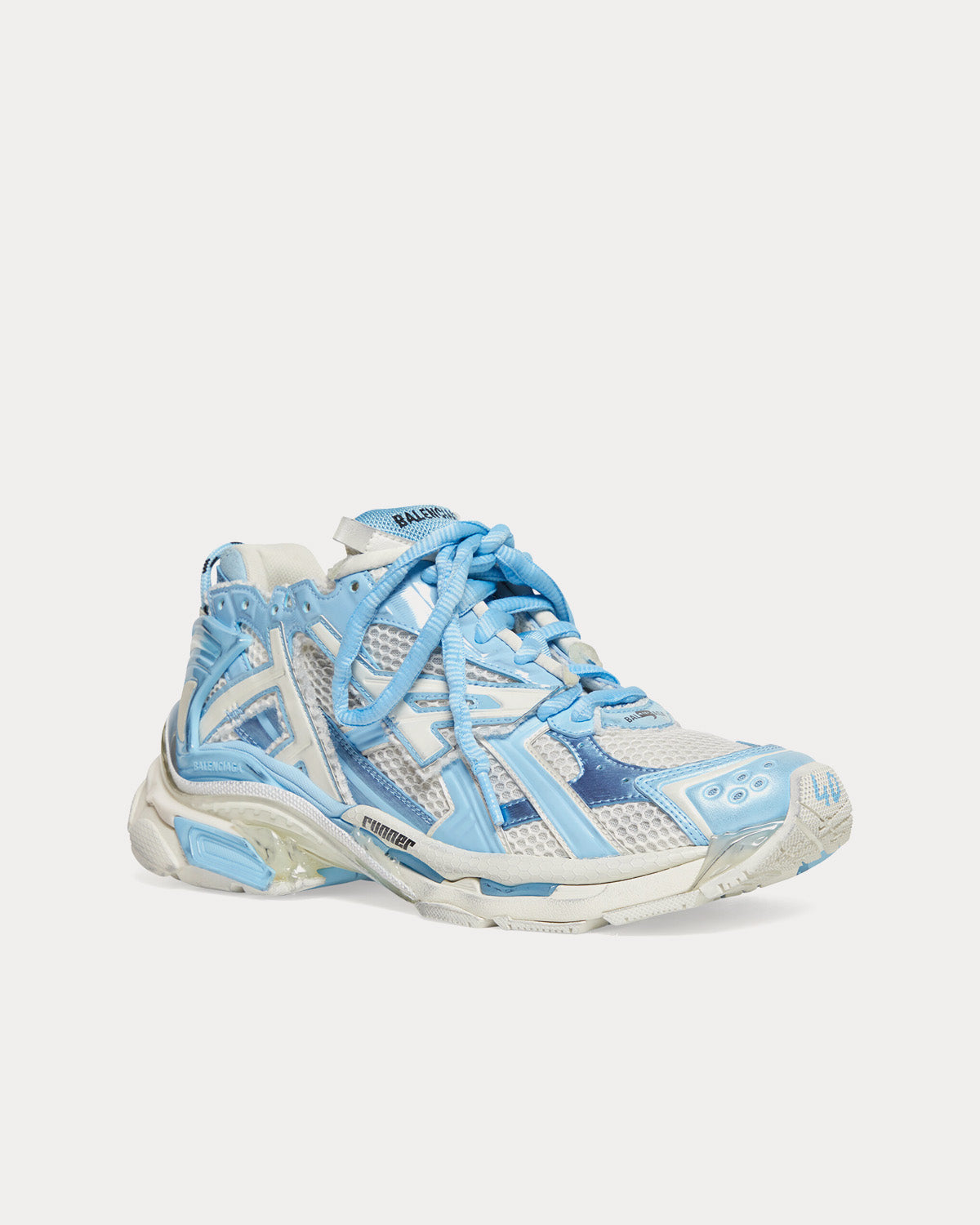 Balenciaga Runner Mesh & Nylon Light Blue / Off-White Low Top Sneakers - 3