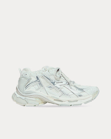 Balenciaga Runner Mesh & Nylon White / Grey / Silver Low Top Sneakers