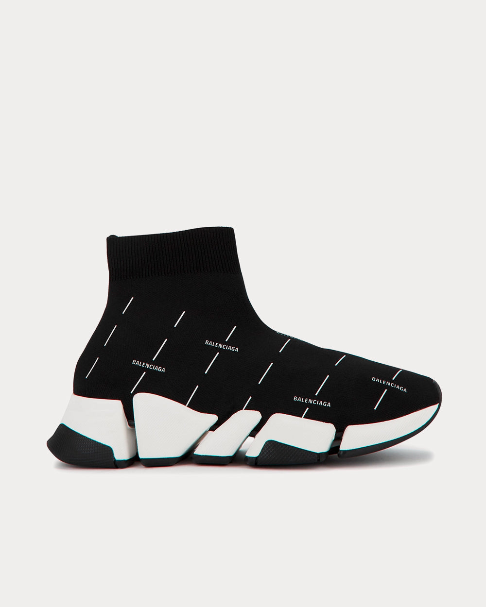 Balenciaga Speed 2.0 Logo Print Black High Top Sneakers - 1