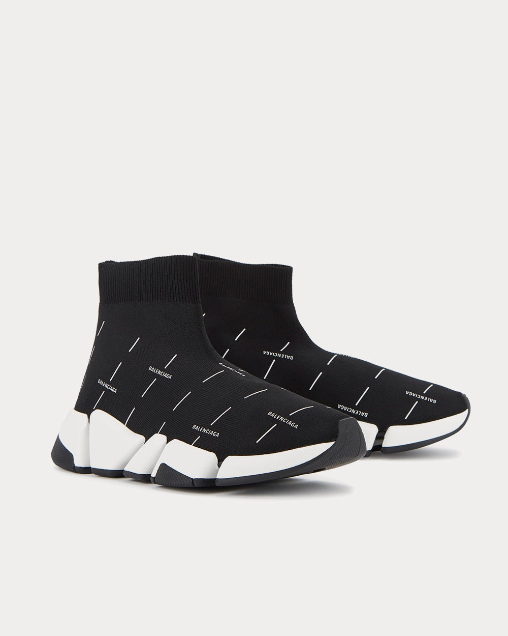 Balenciaga Speed 2.0 Logo Print Black High Top Sneakers - 2